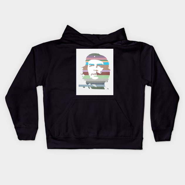 Che Guevara technicolor Kids Hoodie by bernardojbp